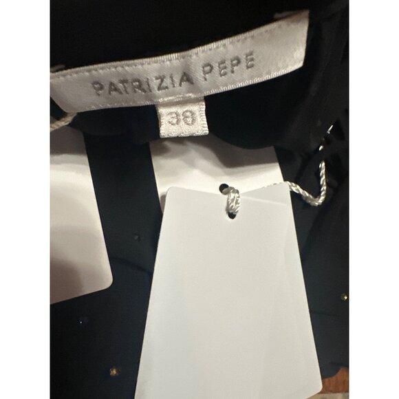 Black Shimmering Patrizia Pepe Italian Designer Dress Multicolor Metallic Dots - Picture 7 of 8